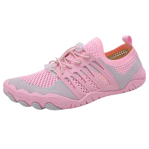 FANSU Aqua Schuhe Herren Damen, Strandschuhe Schnelltrocknend Aquaschuhe Unisex GR 36-46 rutschfest Wasserschuhe Schwimmschuhe Sommer Atmungsaktive Badeschuhe Surfschuhe Tauchschuhe (Rosa,41) von FANSU