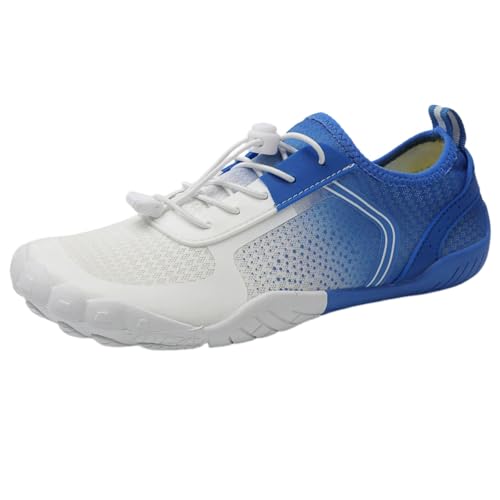 FANSU Aqua Schuhe Herren Damen, Strandschuhe Schnelltrocknend Aquaschuhe Unisex GR 36-47 Farbverlauf rutschfest Wasserschuhe Schwimmschuhe Sommer Atmungsaktive Badeschuhe (Blau,45) von FANSU