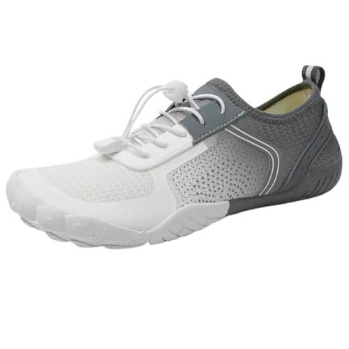 FANSU Aqua Schuhe Herren Damen, Strandschuhe Schnelltrocknend Aquaschuhe Unisex GR 36-47 Farbverlauf rutschfest Wasserschuhe Schwimmschuhe Sommer Atmungsaktive Badeschuhe (Grau,41) von FANSU
