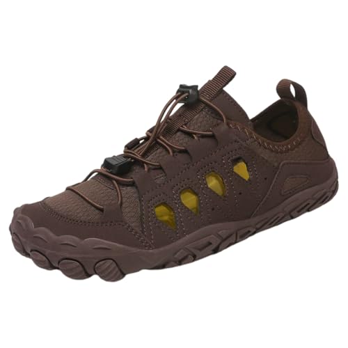 FANSU Aqua Schuhe Herren Damen, Strandschuhe Schnelltrocknend Aquaschuhe Unisex GR 36-47 rutschfest Wasserschuhe Schwimmschuhe Sommer Atmungsaktive Badeschuhe Surfschuhe (Braun A,38) von FANSU