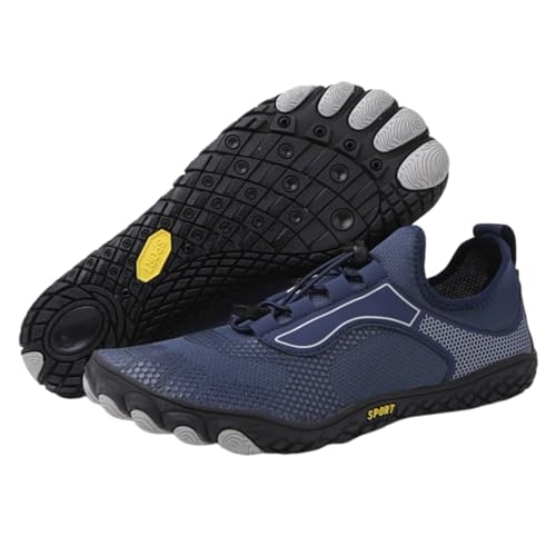 FANSU Aqua Schuhe Herren Damen, Strandschuhe Schnelltrocknend Aquaschuhe Unisex GR 36-47 rutschfest Wasserschuhe Schwimmschuhe Sommer Atmungsaktive Badeschuhe Surfschuhe (Marineblau,45) von FANSU