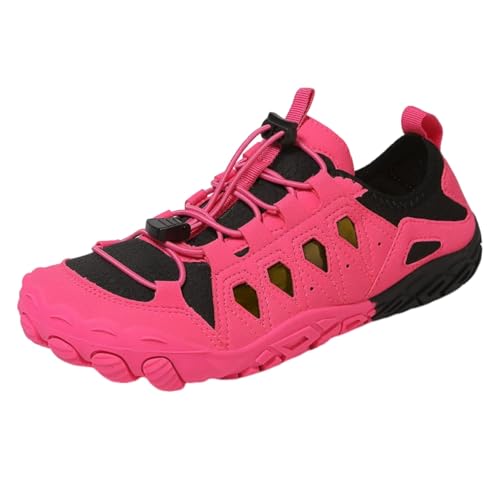 FANSU Aqua Schuhe Herren Damen, Strandschuhe Schnelltrocknend Aquaschuhe Unisex GR 36-47 rutschfest Wasserschuhe Schwimmschuhe Sommer Atmungsaktive Badeschuhe Surfschuhe (Rosenrot A,40) von FANSU