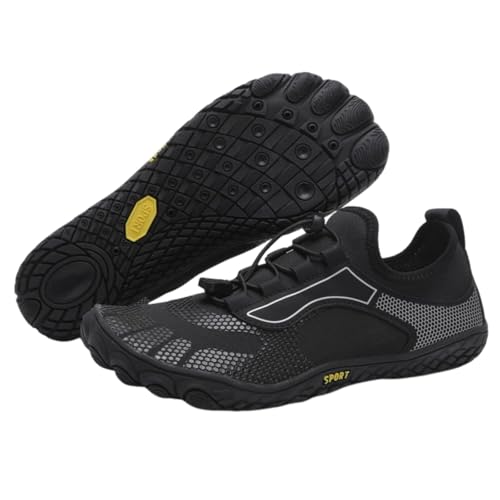 FANSU Aqua Schuhe Herren Damen, Strandschuhe Schnelltrocknend Aquaschuhe Unisex GR 36-47 rutschfest Wasserschuhe Schwimmschuhe Sommer Atmungsaktive Badeschuhe Surfschuhe (Schwarz,38) von FANSU