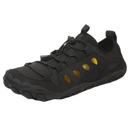 FANSU Aqua Schuhe Herren Damen, Strandschuhe Schnelltrocknend Aquaschuhe Unisex GR 36-47 rutschfest Wasserschuhe Schwimmschuhe Sommer Atmungsaktive Badeschuhe Surfschuhe (Schwarz A,41) von FANSU