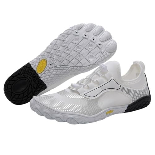 FANSU Aqua Schuhe Herren Damen, Strandschuhe Schnelltrocknend Aquaschuhe Unisex GR 36-47 rutschfest Wasserschuhe Schwimmschuhe Sommer Atmungsaktive Badeschuhe Surfschuhe (Weiß,36) von FANSU