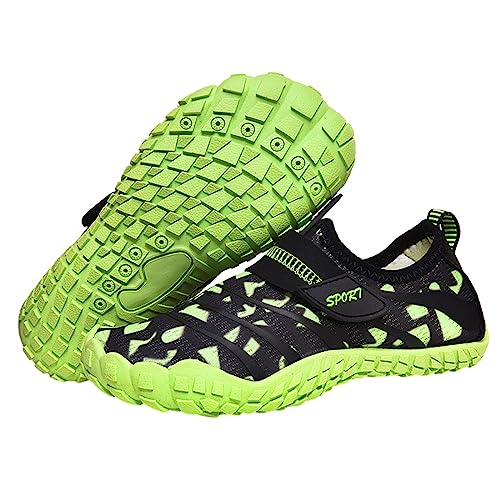 FANSU Aqua Schuhe für Kinder, Geometrisch Stil Sommer Strandschuhe für Mädchen Jungen Schnelltrocknend Wasserschuhe rutschfest Schwimmschuhe Surfschuhe Tauchschuhe Badeschuhe von FANSU