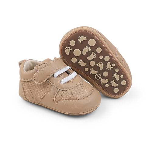 FANSU Baby Schuhe für Junge Mädchen, Krabbelschuhe Baby Weich Kinder Lauflernschuhe Anti-Rutsch Babyschuhe Leicht Flach Baby Sneaker rutschfeste für Baby Schuhe Draußen 0-18 Monate von FANSU