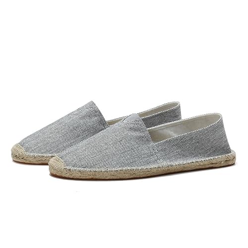 FANSU Einfarbig Espadrilles für Damen, Sommer Geflochten Leinen Espadrilles Damen Casual Slip-on Canvas Schuhe, Atmungsaktiv & Bequem von FANSU