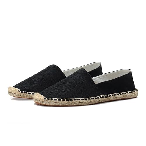 FANSU Einfarbig Espadrilles für Damen, Sommer Geflochten Leinen Espadrilles Damen Casual Slip-on Canvas Schuhe, Atmungsaktiv & Bequem von FANSU