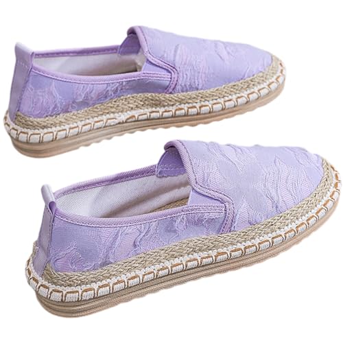 FANSU Espadrilles für Damen, Herren Sommer Geflochten Leinen Espadrilles Damen Casual Atmungsaktiv & Bequem Slip-on Canvas Schuhe von FANSU