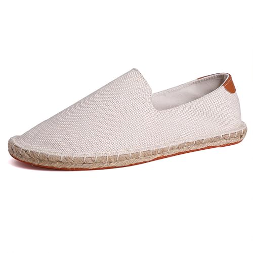 FANSU Espadrilles für Damen, Herren Sommer Geflochten Leinen Espadrilles Paare Damen Casual Atmungsaktiv & Bequem Slip-on Canvas Schuhe von FANSU