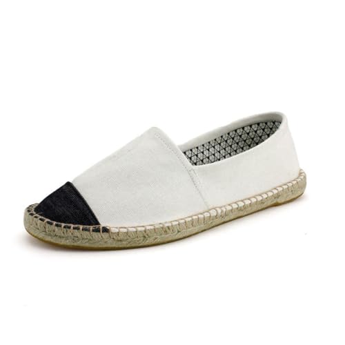 FANSU Espadrilles für Damen, Mode Sommer Geflochten Leinen Espadrilles Damen Casual Slip-on Canvas Schuhe, Atmungsaktiv & Bequem Espadrilles von FANSU