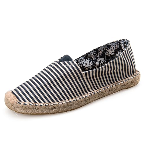 FANSU Espadrilles für Damen, Sommer Geflochten Leinen Espadrilles Damen Casual Slip-on Canvas Schuhe, Atmungsaktiv & Bequem von FANSU