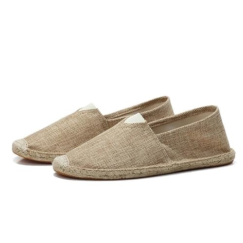 FANSU Espadrilles für Damen, Sommer Geflochten Leinen Espadrilles Damen Casual Slip-on Canvas Schuhe, Einfarbig Atmungsaktiv & Bequem von FANSU