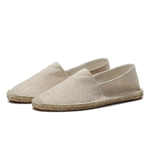 FANSU Espadrilles für Damen, Sommer Geflochten Leinen Espadrilles Damen Casual Slip-on Canvas Schuhe, Einfarbig Atmungsaktiv & Bequem von FANSU
