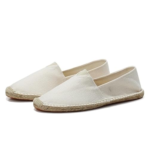 FANSU Espadrilles für Damen, Sommer Geflochten Leinen Espadrilles Damen Casual Slip-on Canvas Schuhe, Einfarbig Atmungsaktiv & Bequem von FANSU