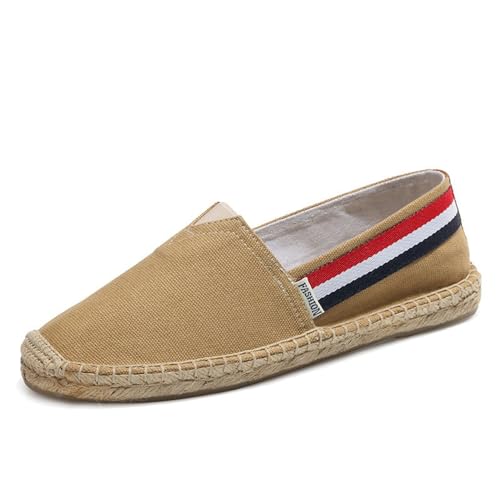 FANSU Espadrilles für Damen, Sommer Geflochten Leinen Espadrilles Damen Casual Slip-on Canvas Schuhe, Mode Atmungsaktiv & Bequem Espadrilles von FANSU