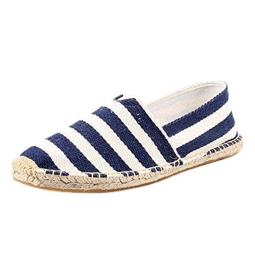 FANSU Espadrilles für Damen, Sommer Geflochten Leinen Streifen Espadrilles Damen Casual Slip-on Canvas Schuhe, Atmungsaktiv & Bequem von FANSU