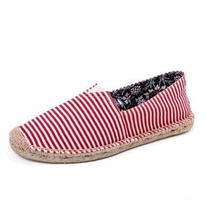 FANSU Espadrilles für Damen, Sommer Streifen Geflochten Leinen Espadrilles Damen Casual Slip-on Canvas Schuhe, Atmungsaktiv & Bequem von FANSU