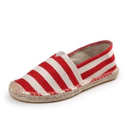 FANSU Espadrilles für Damen, Sommer Streifen Geflochten Leinen Espadrilles Damen Casual Slip-on Canvas Schuhe, Atmungsaktiv & Bequem von FANSU