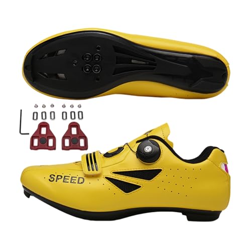 FANSU Fahrradschuhe Herren Damen, MTB Schuhe Abriebfester Rennradschuhe Fahrradschuhe, Drehbare Schnürsenkel Mountainbike Rennrad Unisex Schuhe Radschuhe mit Look Lock Tabs 37-47 EU von FANSU