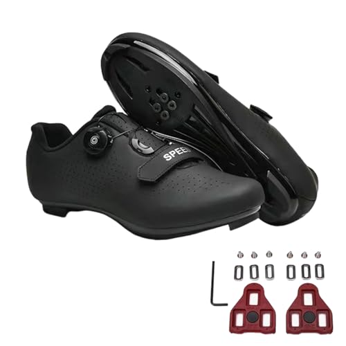 FANSU Fahrradschuhe Herren Damen, MTB Schuhe Abriebfester Rennradschuhe Fahrradschuhe, Drehbare Schnürsenkel Mountainbike Rennrad Unisex Schuhe Radschuhe mit Look Lock Tabs von FANSU