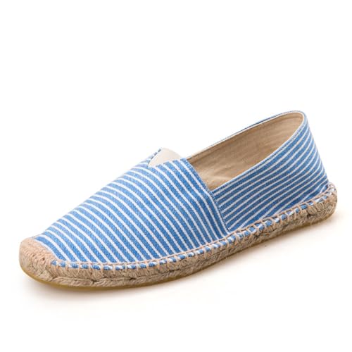 FANSU Flat Espadrilles für Damen, Paare Sommer Geflochten Leinen Espadrilles Damen Casual Atmungsaktiv & Bequem Resort-Stil Slip-on Canvas Schuhe von FANSU