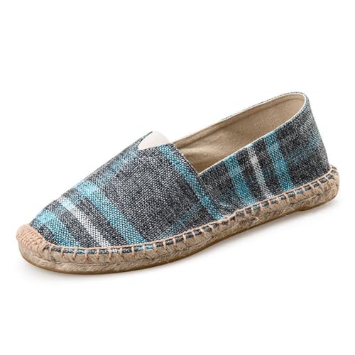 FANSU Herren Espadrilles für Damen, Einfach Stilvoll Sommer Geflochten Leinen Espadrilles Damen Casual Atmungsaktiv & Bequem Slip-on Canvas Schuhe von FANSU