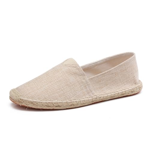 FANSU Herren Espadrilles für Damen, Sommer Geflochten Leinen Espadrilles Damen Casual Atmungsaktiv & Bequem Slip-on Canvas Schuhe von FANSU