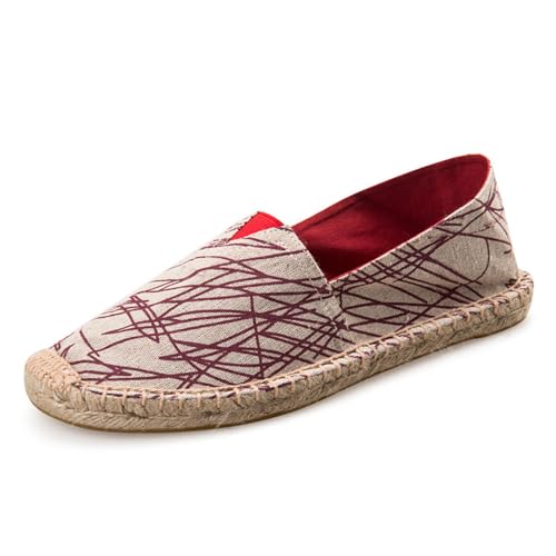 FANSU Herren Espadrilles für Damen Einfach, Sommer Geflochten Leinen Espadrilles Damen Casual Atmungsaktiv & Bequem Slip-on Canvas Schuhe von FANSU