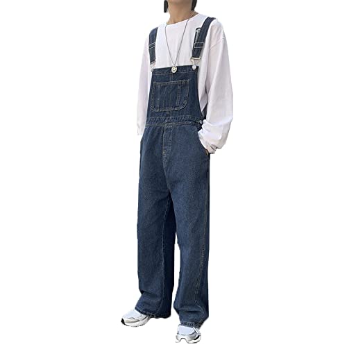 FANSU Herren Jeans Latzhose Overall, Arbeitshosen Lange Jeanshose Retro Denim Arbeitslatzhose Jumpsuit Destroyed Ripped Multifunktion Hose Arbeitskleidung S-5XL von FANSU