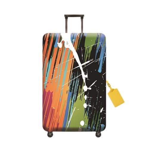 FANSU Kunst Pigment Graffiti-Druck Elastisch Kofferhülle Kofferschutzhülle für Reisekoffer, Waschbar Verdicken Reisekoffer Schutzhülle Gepäck Cover mit Reißverschluss (XL(29-32"),Grün) von FANSU