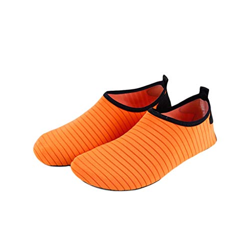 FANSU Strandschuh Schwimmschuhe Aquaschuhe,Unisex Schnell Trocknend rutschfeste Wasserdicht Wassersport Beach Pool Yoga Badeschuhe Wasserschuhe Barfußschuhe Surfschuhe (36-37,Orange) von FANSU