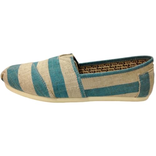 FANSU Streifen Espadrilles für Damen, Einfach Sommer Geflochten Leinen Espadrilles Damen Casual Atmungsaktiv & Bequem Slip-on Canvas Schuhe von FANSU