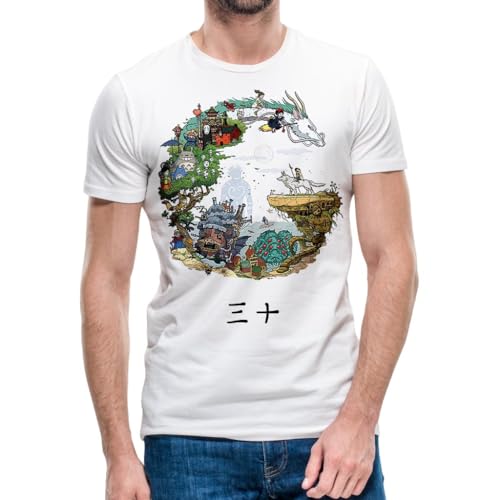 FANTA UNIVERSE FOR WIZARDS AND OTAKU Characters Herren T-Shirt - 100% Baumwolle, Weiß, Large von FANTA UNIVERSE FOR WIZARDS AND OTAKU