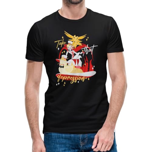 FANTA UNIVERSE FOR WIZARDS AND OTAKU Take That Depression - T-Shirt für Herren - 100% Baumwolle, Schwarz , Medium von FANTA UNIVERSE FOR WIZARDS AND OTAKU