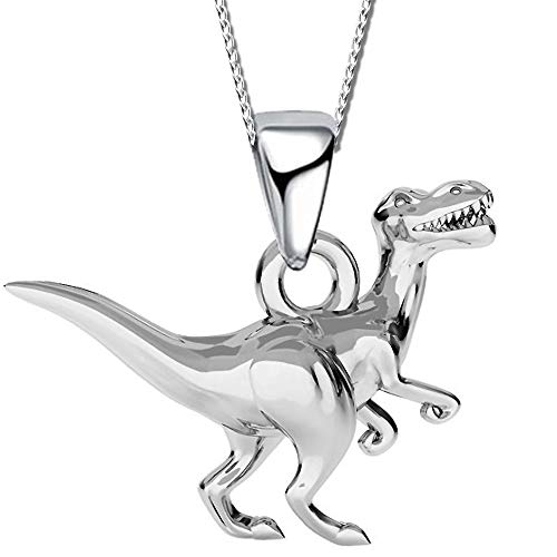 FANTASTIC NAILS COSMETIC COLLECTIONS Kinder Mädchen Jungen Halskette 925 Sterling Silber Dinosaurier Dino Kette mit Anhänger K533o 40cm von FANTASTIC NAILS COSMETIC COLLECTIONS