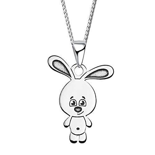 Kinder Kette mit Anhänger echt 925 Sterling Silber Mädchen Halskette Gravur kleiner Baby Hase Häschen Tiere A24Ko + 40cm von FANTASTIC NAILS COSMETIC COLLECTIONS