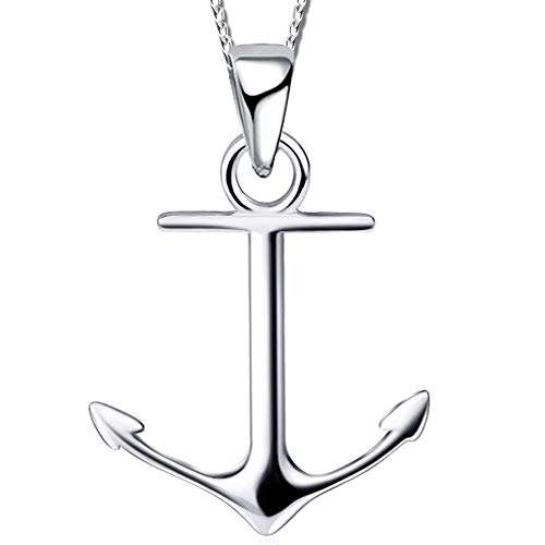 Damen Halskette mit Anker Anhänger echt 925 Sterling Silber A132 40cm von FANTASTIC NAILS COSMETIC COLLECTIONS