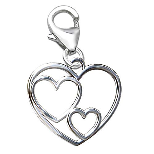 Damen Mädchen Charm 925 Sterling Silber Kinder Anhänger für Kette Bettel-Armband Herz K493o von FANTASTIC NAILS COSMETIC COLLECTIONS