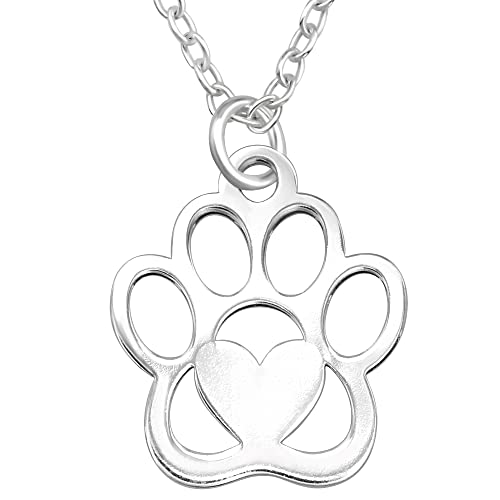 FANTASTIC NAILS COSMETIC COLLECTIONS Damen Mädchen Halskette 925 Sterling Silber Hunde Katzen Pfote (Silber) von FANTASTIC NAILS COSMETIC COLLECTIONS