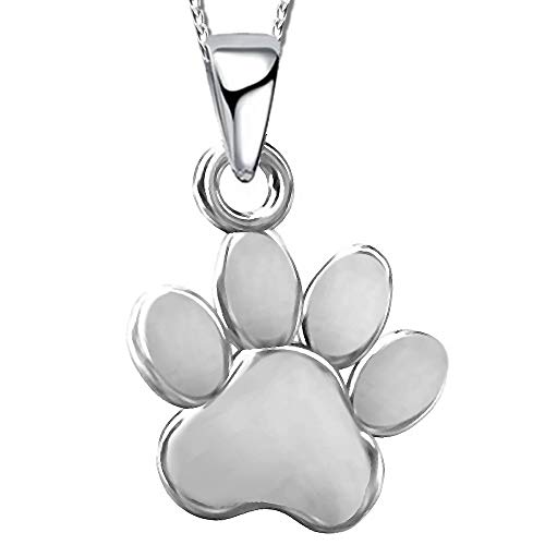 FANTASTIC NAILS COSMETIC COLLECTIONS Mädchen Hunde Pfoten Halskette mit Anhänger echt 925 Sterling Silber Pfötchen Tatze Geschenk Idee Damen K488 + Organzabeutel 45cm von FANTASTIC NAILS COSMETIC COLLECTIONS