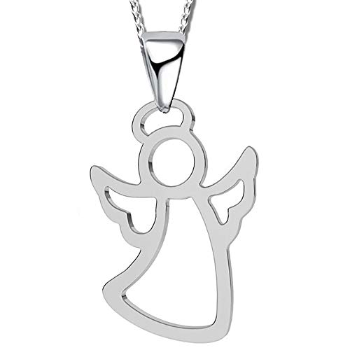 FANTASTIC NAILS COSMETIC COLLECTIONS Mädchen Schutz-Engel Halskette mit Anhänger echt 925 Sterling Silber Geschenk Idee Kinder beste Freundin Damen K505 + Organzabeutel 42cm von FANTASTIC NAILS COSMETIC COLLECTIONS