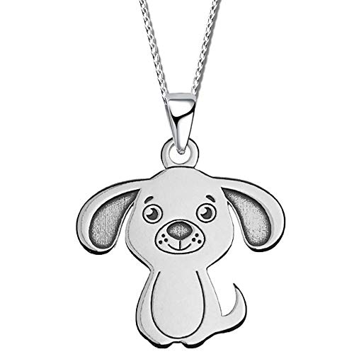 FANTASTIC NAILS COSMETIC COLLECTIONS Kinder Kette mit Anhänger echt 925 Sterling Silber Mädchen Halskette Gravur Baby Hund A33Ko + 40cm von FANTASTIC NAILS COSMETIC COLLECTIONS