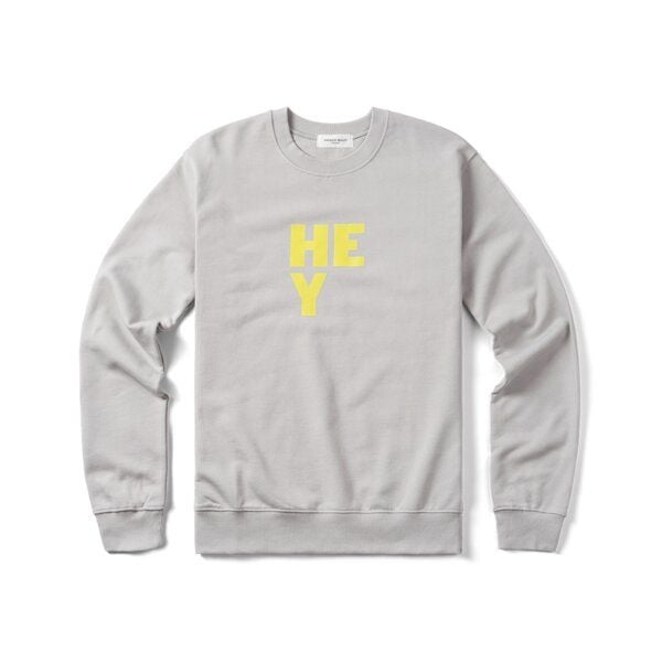 FANTASTIC REALITY STUDIOS HEY LIGHT GREY SWEATSHIRT – Bio-Baumwolle, Unisex von FANTASTIC REALITY STUDIOS