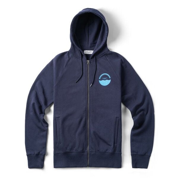FANTASTIC REALITY STUDIOS WELCOME NAVY ZIP-UP HOODIE – Bio-Baumwolle, Unisex von FANTASTIC REALITY STUDIOS