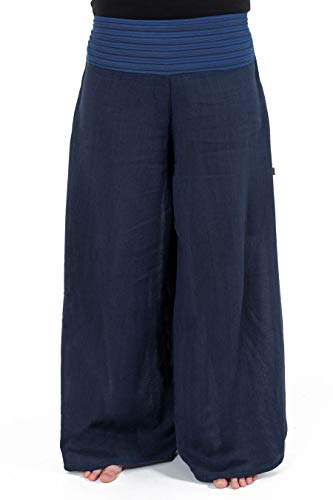 FANTAZIA Hose Ethno-Stil, leicht, China, gestreift, Einheitsgröße – 100 % Baumwolle, Blau, Marineblau, meliert, Schwarz und mehrfarbig, One size von FANTAZIA