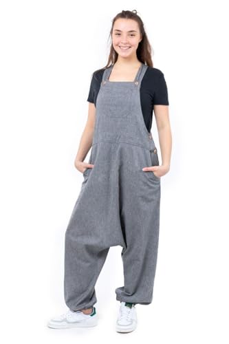 FANTAZIA Rinatah Coole Haremshose Latzhose S-XXXL Grün, Dunkelgrau meliert, XXXL von FANTAZIA