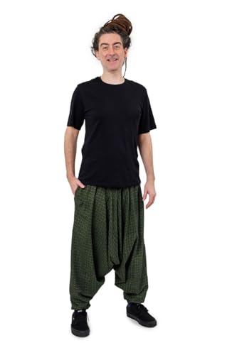 FANTAZIA NeoGreen Unisex Loose Haremshose – Einheitsgröße, Schwarz, Schwarz , Einheitsgröße/Große Größen von FANTAZIA