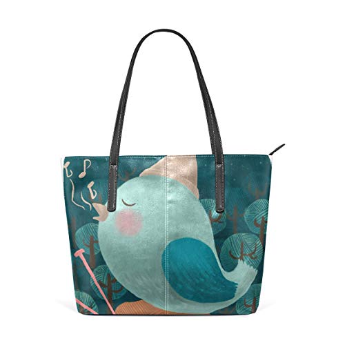 FANTAZIO Handtasche, Schultertasche, Vogel-Design, warmes Muster von FANTAZIO